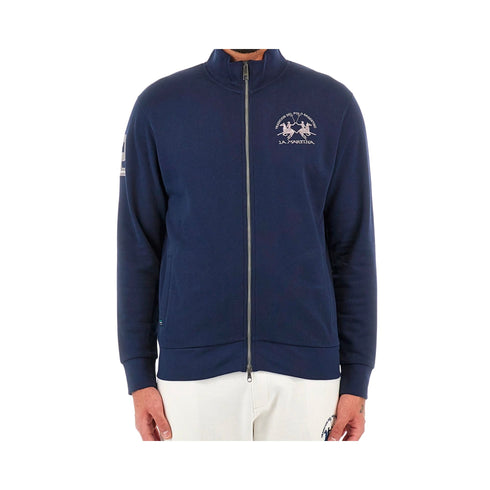 La Martina Felpa zip Felpa Uomo con logo zip classico Navy A23-LA MARTINAWMF301FP557-07017-M - Francavilla Moda